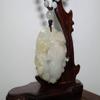 1.9" China Certified Grade A Nature Jadeite Jade Fortune Pixiu and Peanut Hand Carved Necklace Pendant 8509 view 2