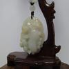 1.9" China Certified Grade A Nature Jadeite Jade Fortune Pixiu and Peanut Hand Carved Necklace Pendant 8509 view 3