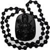 2.7" China Certified Nature Black Obsidian Jade Blessing Kwan-yin Hand Made Necklace Pendants 8950 view 1