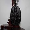 2.7" China Certified Nature Black Obsidian Jade Blessing Kwan-yin Hand Made Necklace Pendants 8950 view 2