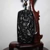 2.7" China Certified Nature Black Obsidian Jade Zhongkui Amulet Hand Made Necklace Pendants 8957 view 2