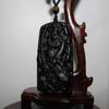 2.7" China Certified Nature Black Obsidian Jade Zhongkui Amulet Hand Made Necklace Pendants 8957 view 4