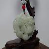 2.2" China Certified Grade A Nature Jadeite Jade Fortune Pixiu Double Hollow Carved Necklace Pendant 8586 view 2