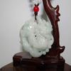 2.2" China Certified Grade A Nature Jadeite Jade Fortune Pixiu Double Hollow Carved Necklace Pendant 8586 view 3