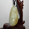2.4" China Certified Nature Hetian Nephrite Jade Laughing Buddha Necklace Pendants view 3