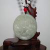 2.1" China Certified Grade A Nature Jadeite Jade Blessing Manjusri and Dragon Necklace Pendant 8570 view 1