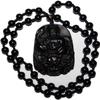 2.4" China Certified Nature Black Obsidian Jade Blessing Manjusri Buddisattva Necklace Pendants 8958 view 1
