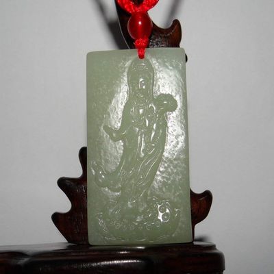 1.9" China Certified Nature Hetian Nephrite Jade Blessing Laughing Buddha Necklace Pendants