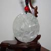 2.1" China Certified Grade A Nature Jadeite Jade Lucky Horse and Monkey Hand Carved Necklace Pendant 8585 view 2