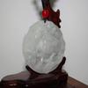 2.1" China Certified Grade A Nature Jadeite Jade Lucky Horse and Monkey Hand Carved Necklace Pendant 8585 view 3
