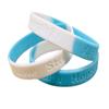 10 Light Blue and White Prostate Cancer Silicone Awareness Bracelets Love, Strength, Faith, Hope with Ribbons 10 Bracelets - 100% Medical Grade Silicone Bracelets_AB view 1