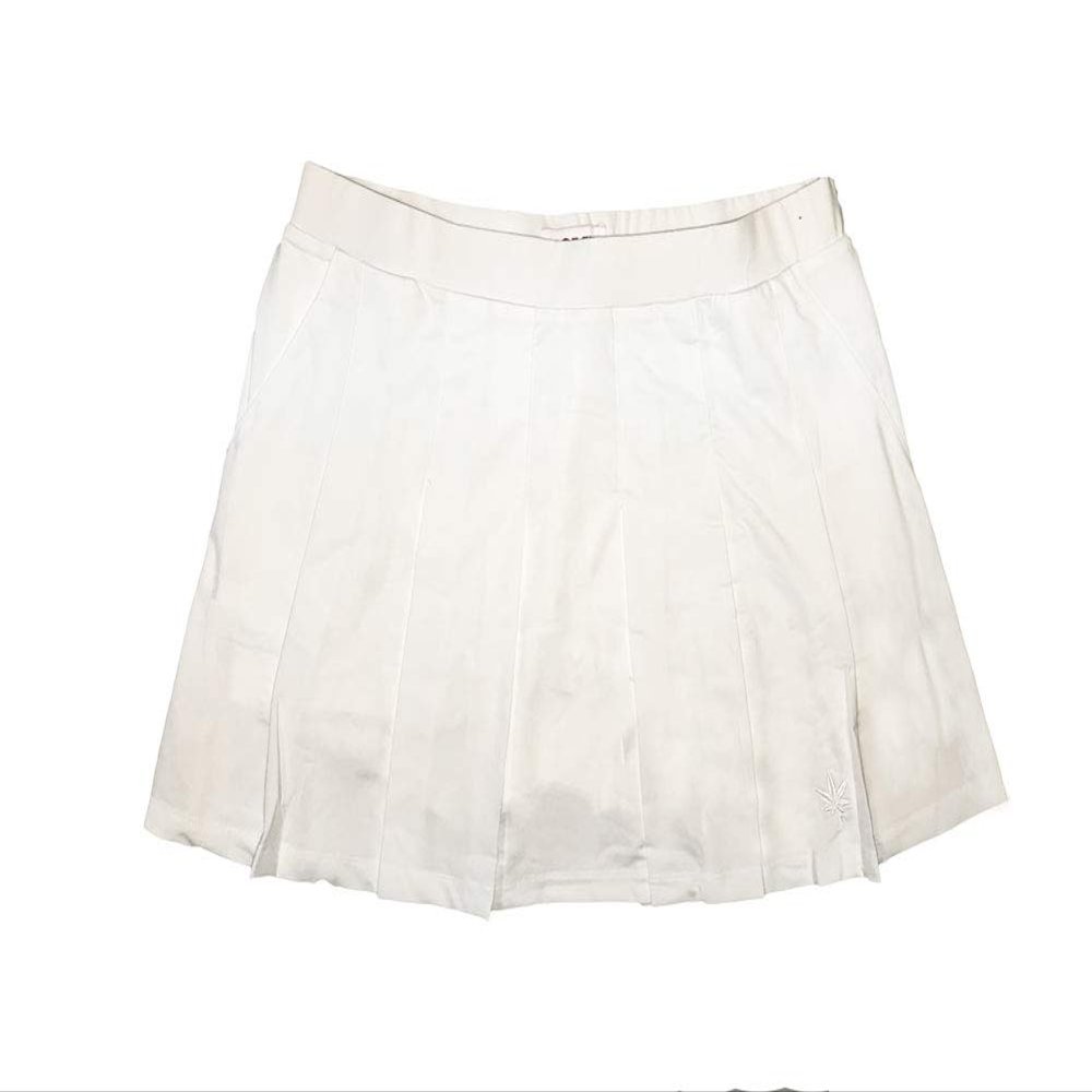 Boast Women's Pleated Court Tennis Skirt, X-Large, White with White
