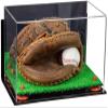 Better Display Cases Acrylic Base and Wall Mountball Catchers Glove Display Case with Mirror Case, Orange Risers, Turf Base and Wall Mount (A011/V16) view 1