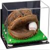 Better Display Cases Acrylic Base and Wall Mountball Catchers Glove Display Case with Mirror Case, White Risers, Turf Base and Wall Mount (A011/V16) view 1
