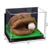 Better Display Cases Acrylic Base and Wall Mountball Catchers Glove Display Case with Mirror Case, Purple Risers, Turf Base and Wall Mount (A011/V16) view 2