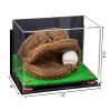 Better Display Cases Acrylic Base and Wall Mountball Catchers Glove Display Case with Mirror Case, Pink Risers, Turf Base and Wall Mount (A011/V16) view 2