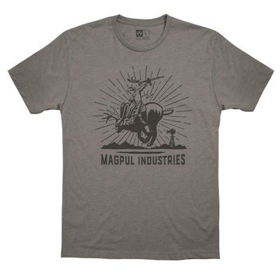 Magpul Blend Crew Neck Short Sleeve T-Shirt for Men, Jackalope Rodeo Stone Gray, Small