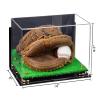 Better Display Cases Acrylic Base and Wall Mountball Catchers Glove Display Case with Mirror Case, Gold Risers, Turf Base and Wall Mount (A011/V16) view 2