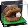 Better Display Cases Acrylic Base and Wall Mountball Catchers Glove Display Case with Mirror Case, Light Blue Risers, Turf Base and Wall Mount (A011/V16) view 1