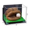 Better Display Cases Acrylic Base and Wall Mountball Catchers Glove Display Case with Mirror Case, Light Blue Risers, Turf Base and Wall Mount (A011/V16) view 2