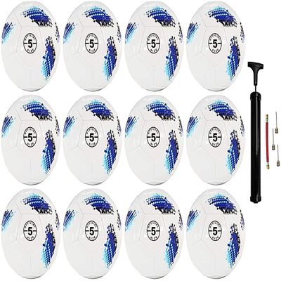 Biggz (Pack of 12) Premium Digital Soccer Balls with Hand Pump