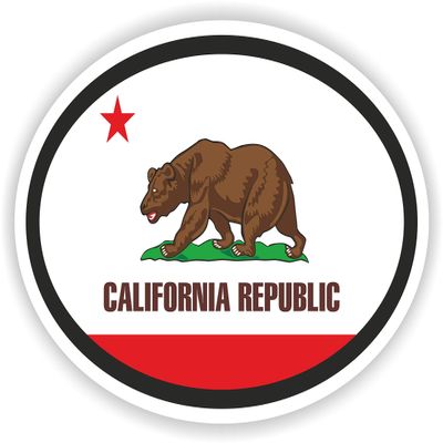 1x California Country Code Oval Vinyl Waterproof Sticker - 30cm / 11.8inches