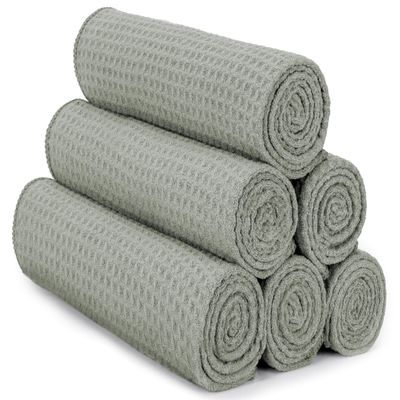 S&T INC. Microfiber Gym Towels, Yoga Towel for Home and Gym Bag, 16 Inch x 27 Inch, 6 Pack
