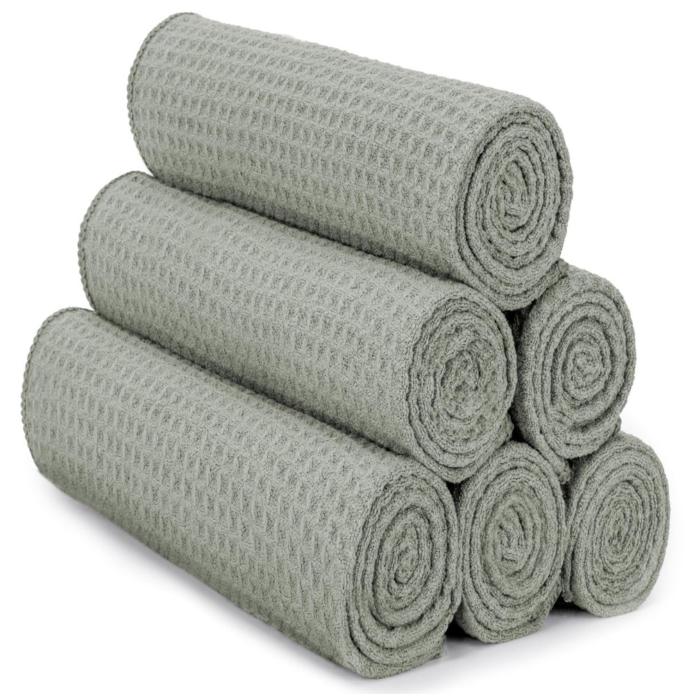 S&T INC. Microfiber Gym Towels, Yoga Towel for Home and Gym Bag, 16 Inch x 27 Inch, 6 Pack