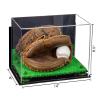 Better Display Cases Acrylic Base and Wall Mountball Catchers Glove Display Case with Mirror Case, Green Risers, Turf Base and Wall Mount (A011/V16) view 2