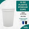 DISCOUNT PROMOS Disposable Plastic Cups 12 oz. Set of 10, Bulk Pack - Perfect for Summer, Sporting Events, Birthdays, Weddings, Picnic, Beach, Parties - White view 2