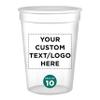 Custom Disposable Plastic Cups 12 oz. Set of 10, Personalized Bulk Pack - Perfect for Summer, Sporting Events, Birthdays, Weddings, Picnic, Beach, Parties - Clear view 1