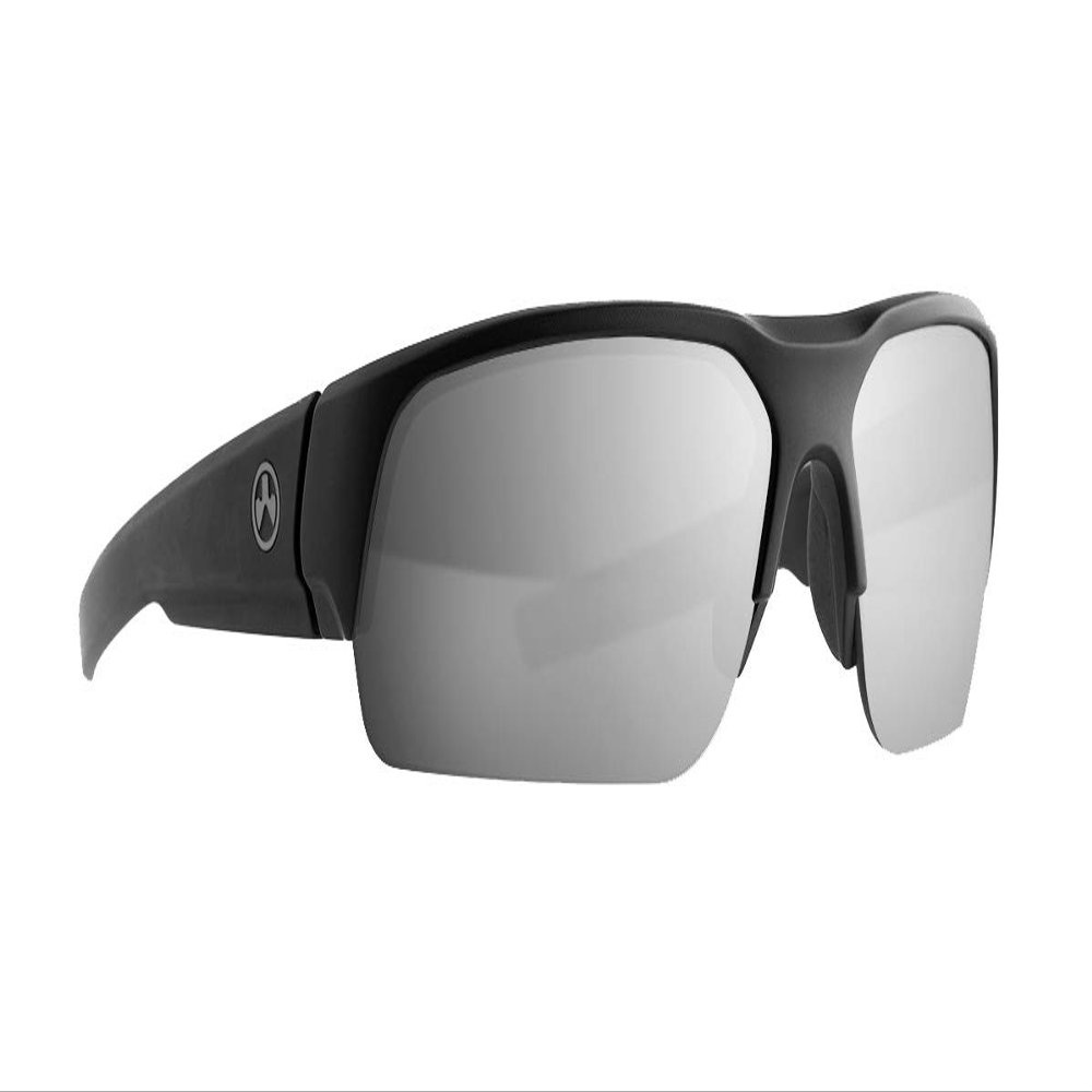 Magpul Helix Sunglasses Tactical Ballistic Military Eyewear Shooting Glasses for Men and Women, Black Frame, Polarized Gray Lens with Silver Mirror