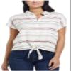 Weatherproof Vintage Ladies' Tie Front Top (Rio Red, X-Large) view 1