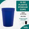 DISCOUNT PROMOS Disposable Plastic Cups 12 oz. Set of 10, Bulk Pack - Perfect for Summer, Sporting Events, Birthdays, Weddings, Picnic, Beach, Parties - Reflex Blue view 2