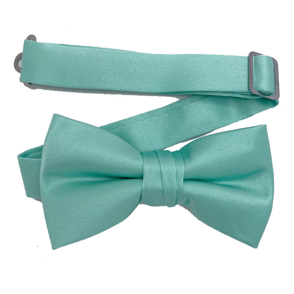 Spencer J's Mens and Boys Pre-Tied Bowtie Large Variety of Colors (Aquamarine, Youth (Age 7-13))