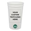 DISCOUNT PROMOS Custom Plastic Stadium Cups 22 oz. Set of 100, Personalized Bulk Pack - Perfect for Birthdays, Picnic, Beach, Parties - Translucent White view 1