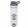 DISCOUNT PROMOS Custom Sports Water Bottles 22 oz. Set of 10, Personalized Bulk Pack - Reusable, Leak proof, With lids - Clear view 1