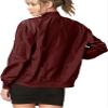 MBJ WJC2157 Women's Classic Lightweight Jacket Multi Pocket Windbreaker Bomber Jacket M Wine view 2