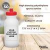 DISCOUNT PROMOS Custom White Water Bottles with Push Cap -50 pack, Customizable Text, Logo, 20 oz, Reusable BPA FREE Squeezable Bottles in Bulk, White Red view 4