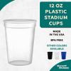 DISCOUNT PROMOS Disposable Plastic Cups 12 oz. Set of 10, Bulk Pack - Perfect for Summer, Sporting Events, Birthdays, Weddings, Picnic, Beach, Parties - Clear view 2
