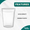 DISCOUNT PROMOS Disposable Plastic Cups 12 oz. Set of 10, Bulk Pack - Perfect for Summer, Sporting Events, Birthdays, Weddings, Picnic, Beach, Parties - Clear view 3