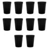 DISCOUNT PROMOS Disposable Plastic Cups 12 oz. Set of 10, Bulk Pack - Perfect for Summer, Sporting Events, Birthdays, Weddings, Picnic, Beach, Parties - Black view 1