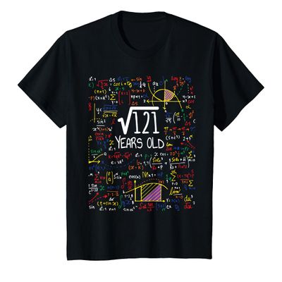 11th Birthday Square Root of 121 11 Years Old Math Lover T-Shirt