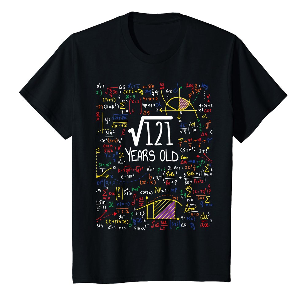 11th Birthday Square Root of 121 11 Years Old Math Lover T-Shirt