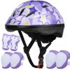 Kids Helmet Adjustable for Kids Ages 3-8 Years Old Boys Girls, Toddler Bike Helmet with Protective Sports Gear Set Knee Elbow Pads Wrist Guards for Cycling Roller Skating Skateboard-(Purple Star) view 1