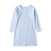 Uobzyaq Stripes Nightgowns for Kids Cotton Softness Daytime Sleepshirts Winter Warm Cozy Nightdress Sleepwear for 3-10 Years Blue Size 9-10Years(150) view 1