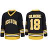 Men's #18 Happy Gilmore 1996 Movie Adam Sandler Ice Hockey Jersey Stitched Size XXXL Black view 1