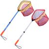 PLUSINNO Kids Fishing Net, Telescopic Lightweight Landing Net with Aluminum Pole Handle and Nylon Mesh, Catch and Release Butterfly Net for Kids Youth Outdoor (2 Pack(1 Blue&1 Silver)) view 1
