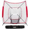 Anbt 7' x 7' Baseball Softball Practice Net Baseball Equipment Training Aids with Carry Bag for Hitting,Pitching,Batting & Fielding Practice view 1