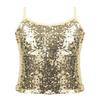 Hansber Girls Ballet Dance Tank Tops Sequined Dancewear Camisole Sequined Tops Sports Cami Shirts Gold 12 view 1